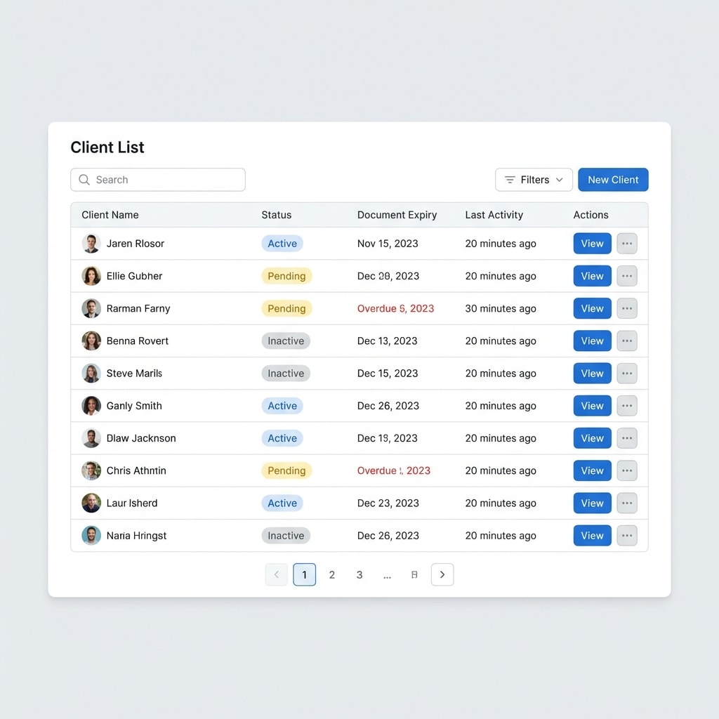 Interface do DocFire - Gestão de Clientes